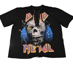 Missguided Black Lace-Up Top Dead Metal Size 10